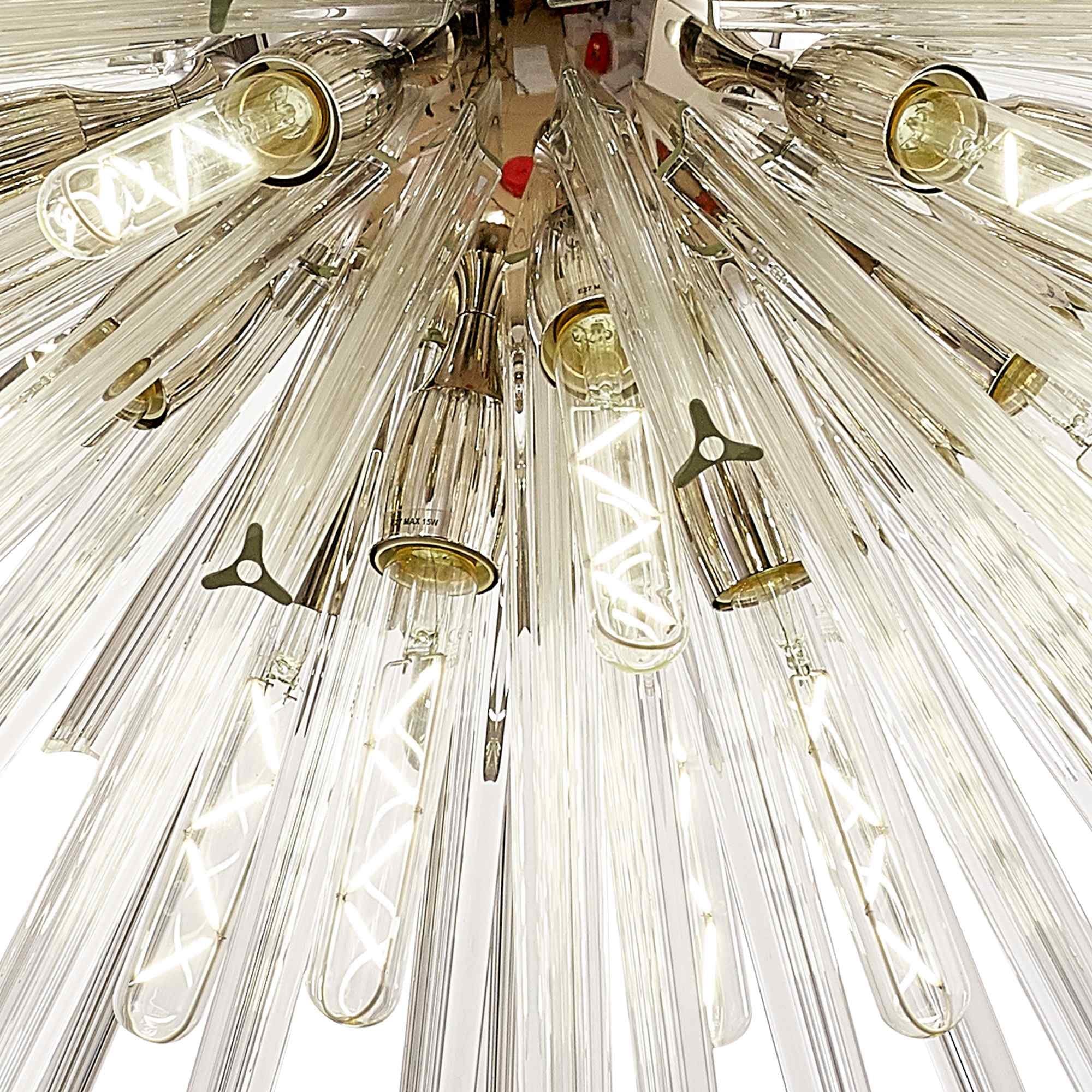 NL87599 Clover 32 Light Oval Pendant Polished Nickel Clear