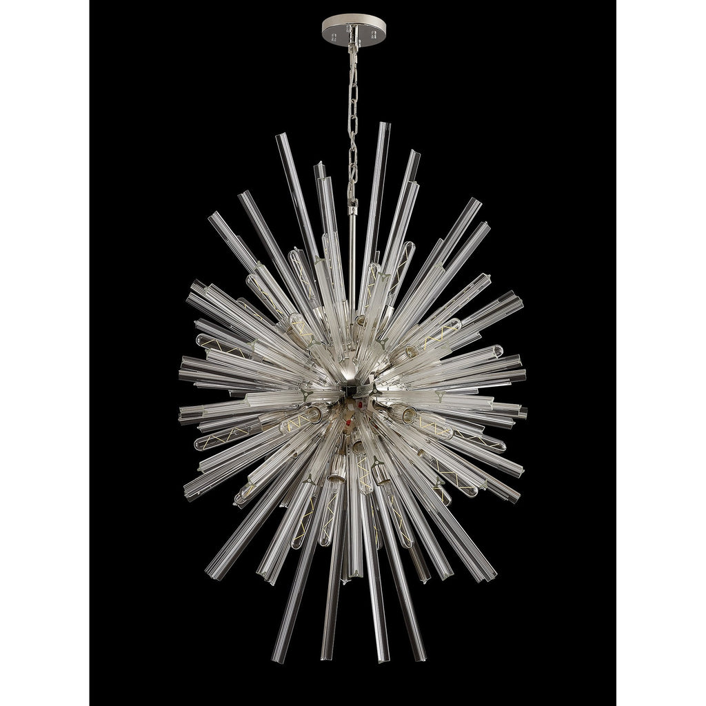 NL87599 Clover 32 Light Oval Pendant Polished Nickel Clear