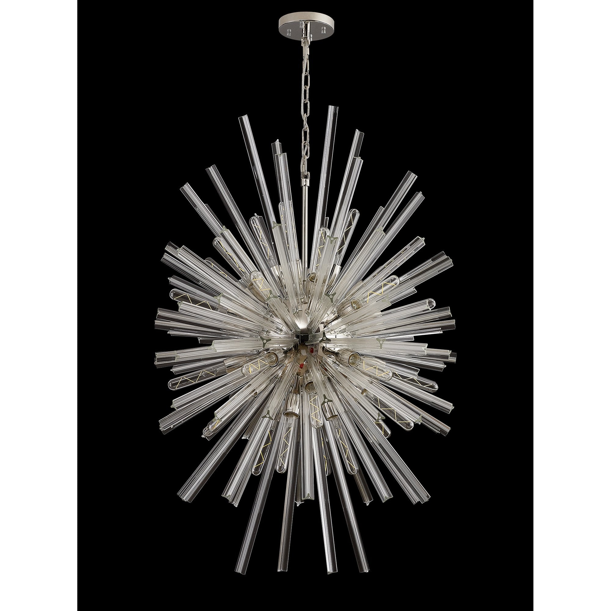 NL87599 Clover 32 Light Oval Pendant Polished Nickel Clear