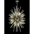 NL87609 Clover 32 Light Oval Pendant Polished Nickel Smoke