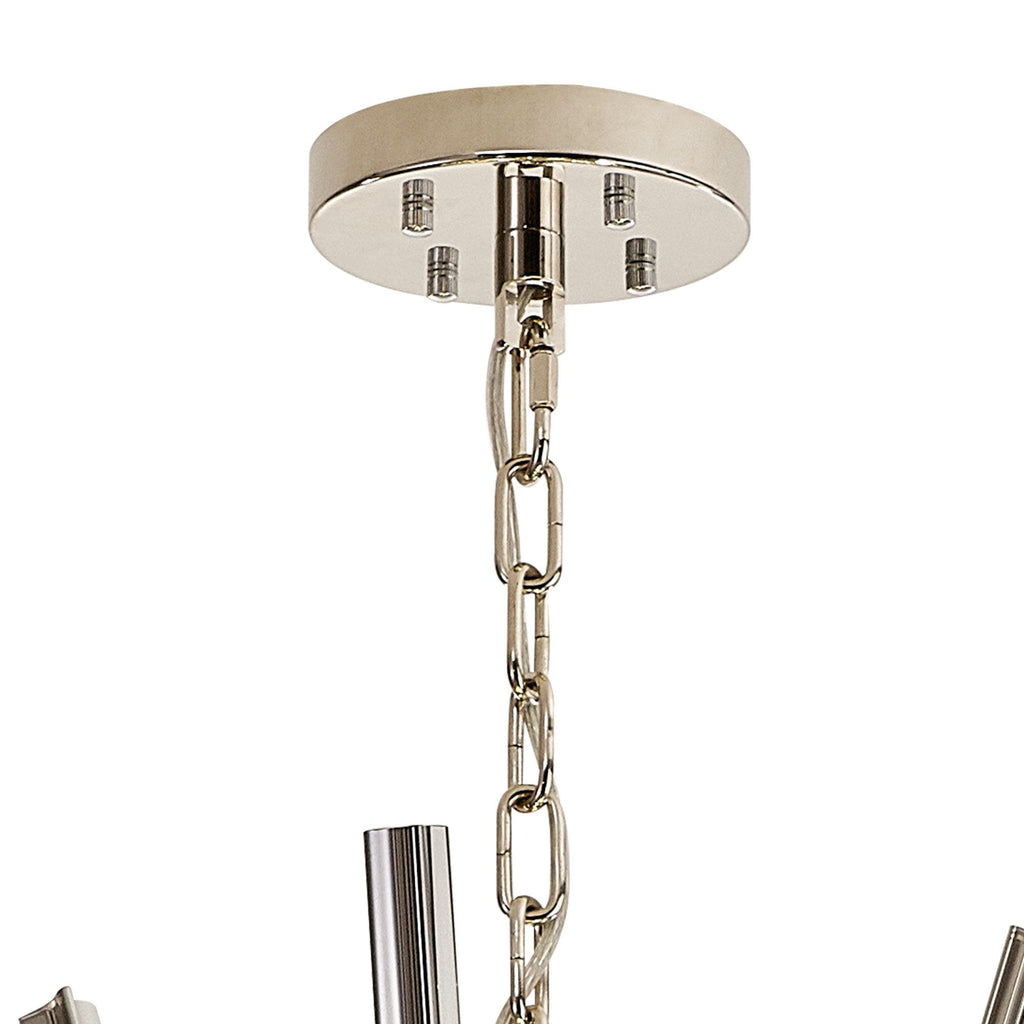 NL87609 Clover 32 Light Oval Pendant Polished Nickel Smoke