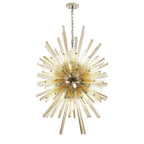 NL87619 Clover 32 Light Oval Pendant Polished Nickel Champagne Gold