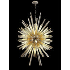 NL87619 Clover 32 Light Oval Pendant Polished Nickel Champagne Gold