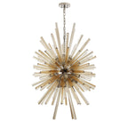 NL87619 Clover 32 Light Oval Pendant Polished Nickel Champagne Gold