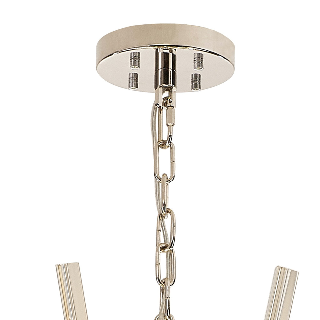 NL87619 Clover 32 Light Oval Pendant Polished Nickel Champagne Gold