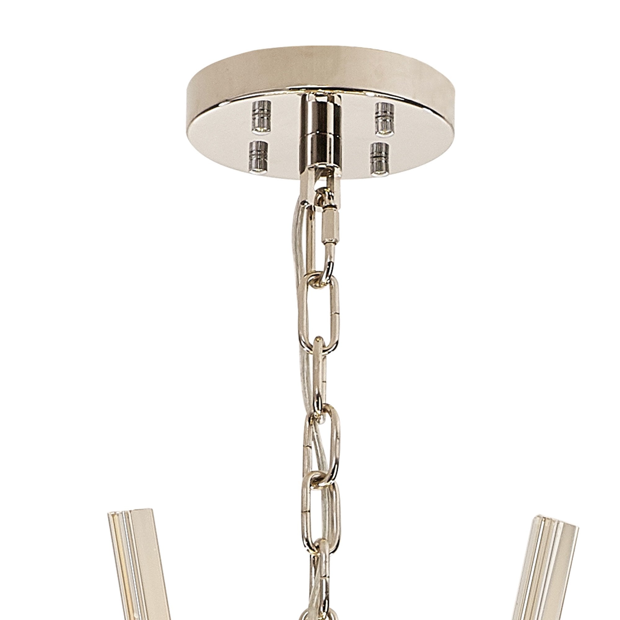 NL87619 Clover 32 Light Oval Pendant Polished Nickel Champagne Gold