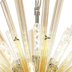 NL87619 Clover 32 Light Oval Pendant Polished Nickel Champagne Gold