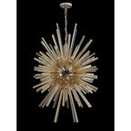 NL87619 Clover 32 Light Oval Pendant Polished Nickel Champagne Gold
