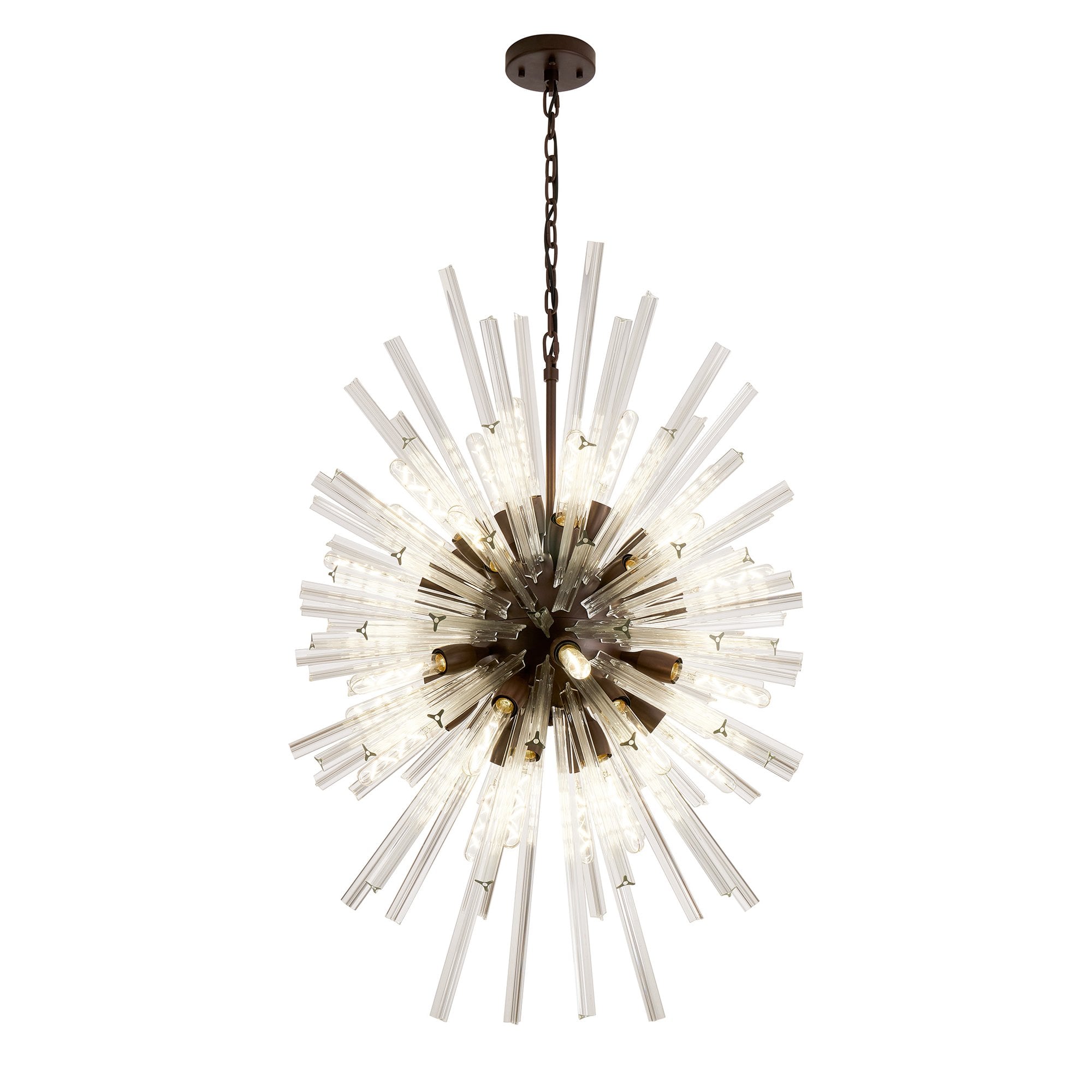 NL87629 Clover 32 Light Oval Pendant Brown Oxide Clear