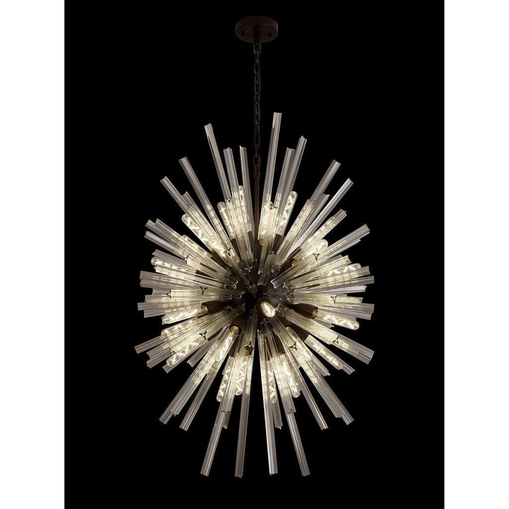 NL87629 Clover 32 Light Oval Pendant Brown Oxide Clear