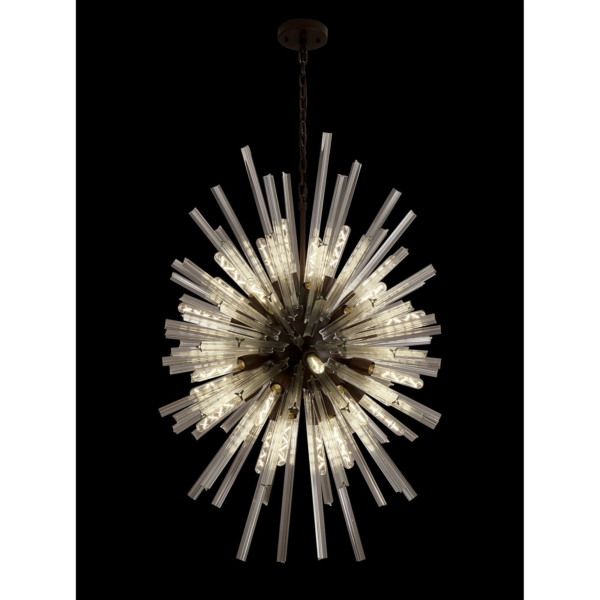 NL87629 Clover 32 Light Oval Pendant Brown Oxide Clear