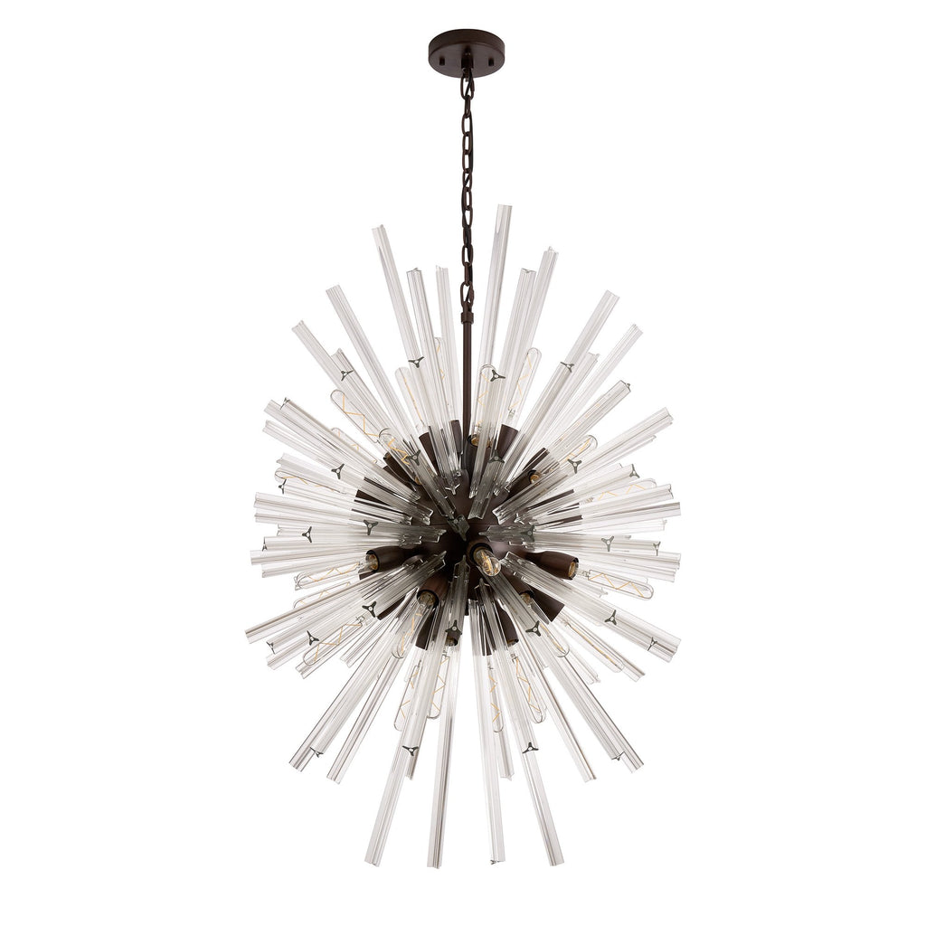 NL87629 Clover 32 Light Oval Pendant Brown Oxide Clear