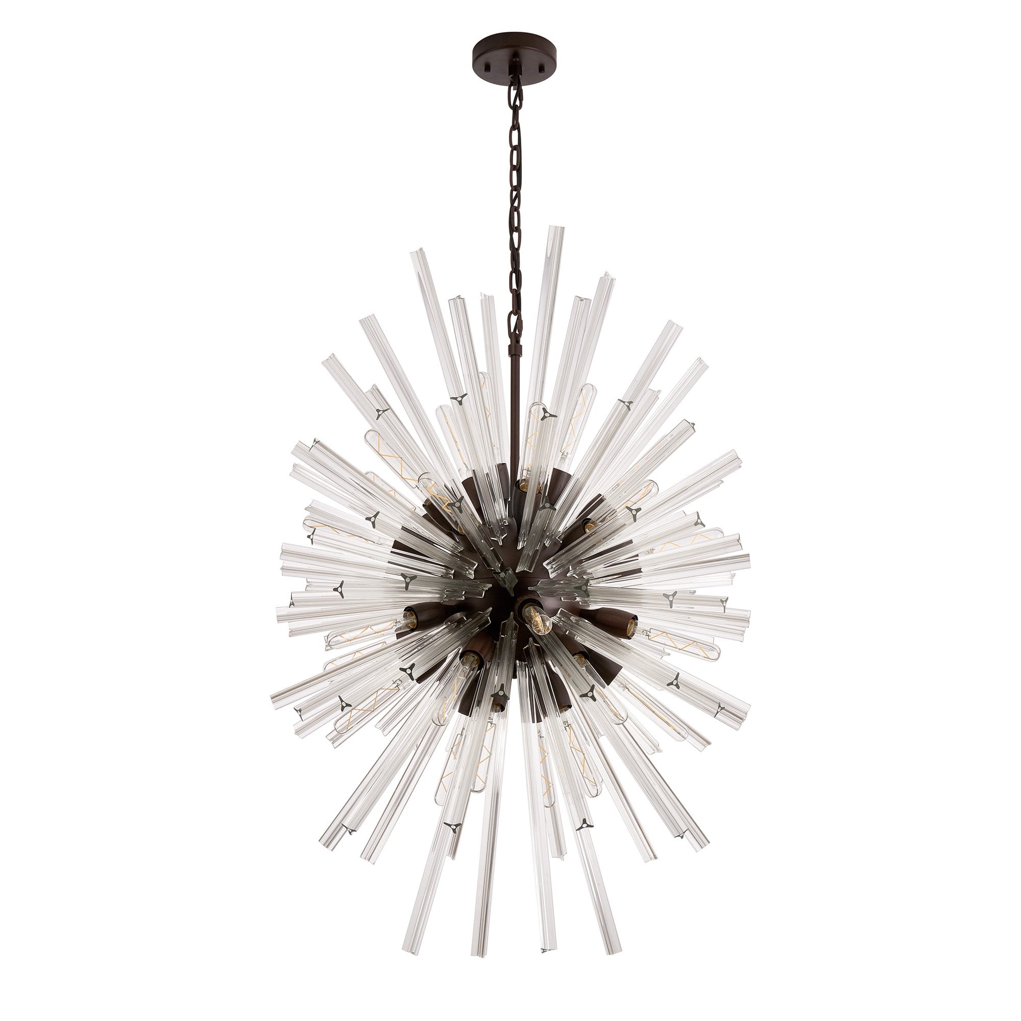 NL87629 Clover 32 Light Oval Pendant Brown Oxide Clear