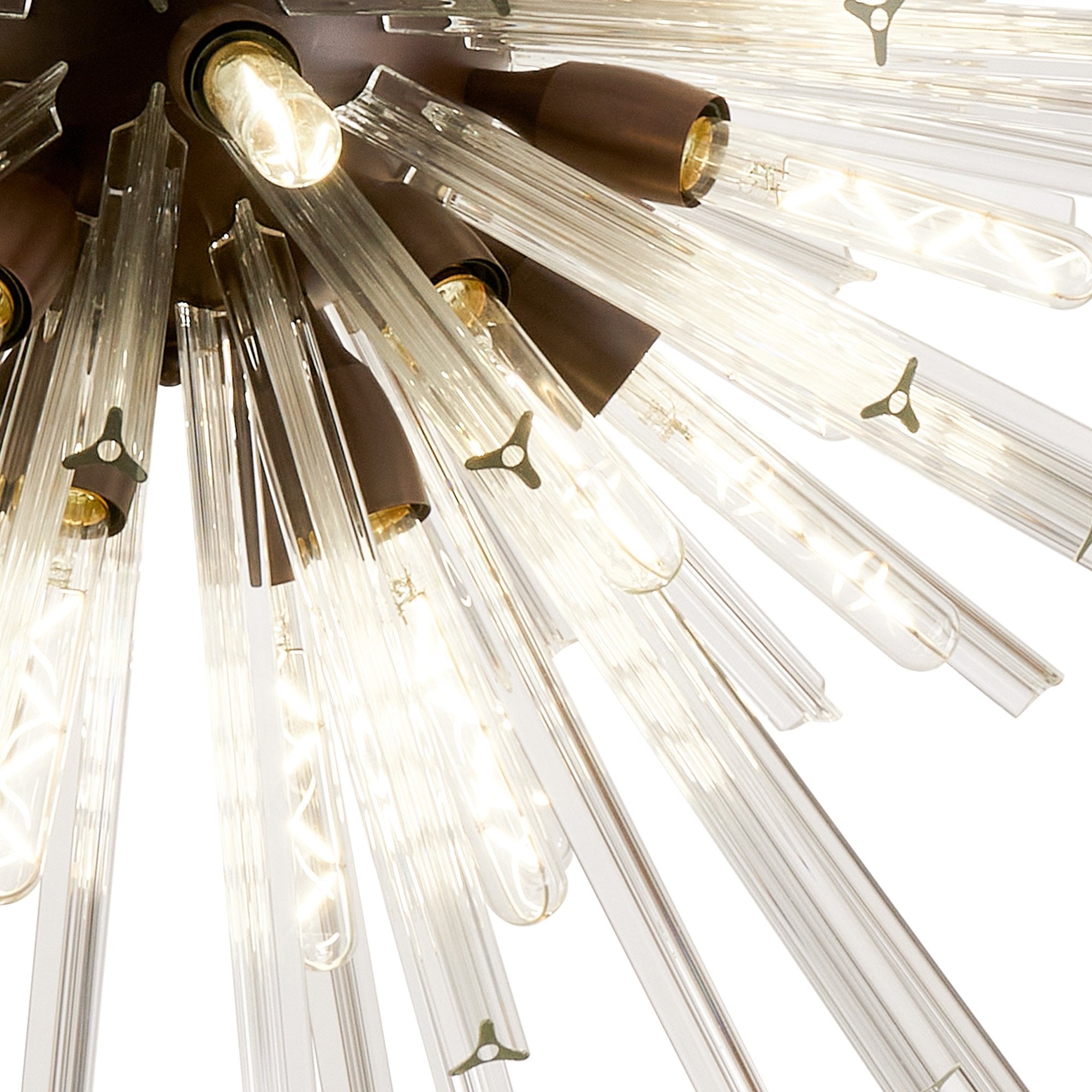 NL87629 Clover 32 Light Oval Pendant Brown Oxide Clear