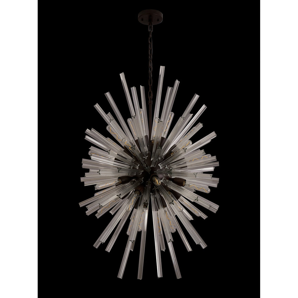 NL87629 Clover 32 Light Oval Pendant Brown Oxide Clear