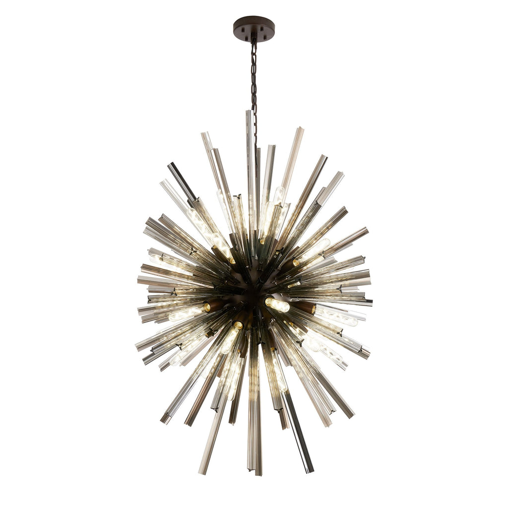 NL87639 Clover 32 Light Oval Pendant Brown Oxide Smoke