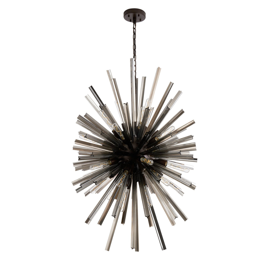 NL87639 Clover 32 Light Oval Pendant Brown Oxide Smoke