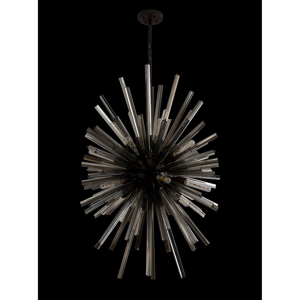 NL87639 Clover 32 Light Oval Pendant Brown Oxide Smoke