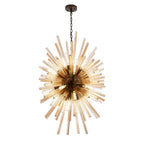 NL87649 Clover 32 Light Oval Pendant Brown Oxide Champagne Gold