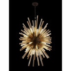 NL87649 Clover 32 Light Oval Pendant Brown Oxide Champagne Gold