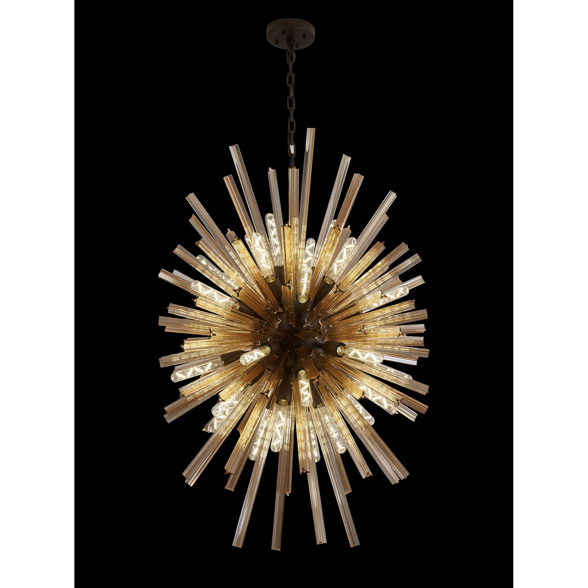 NL87649 Clover 32 Light Oval Pendant Brown Oxide Champagne Gold