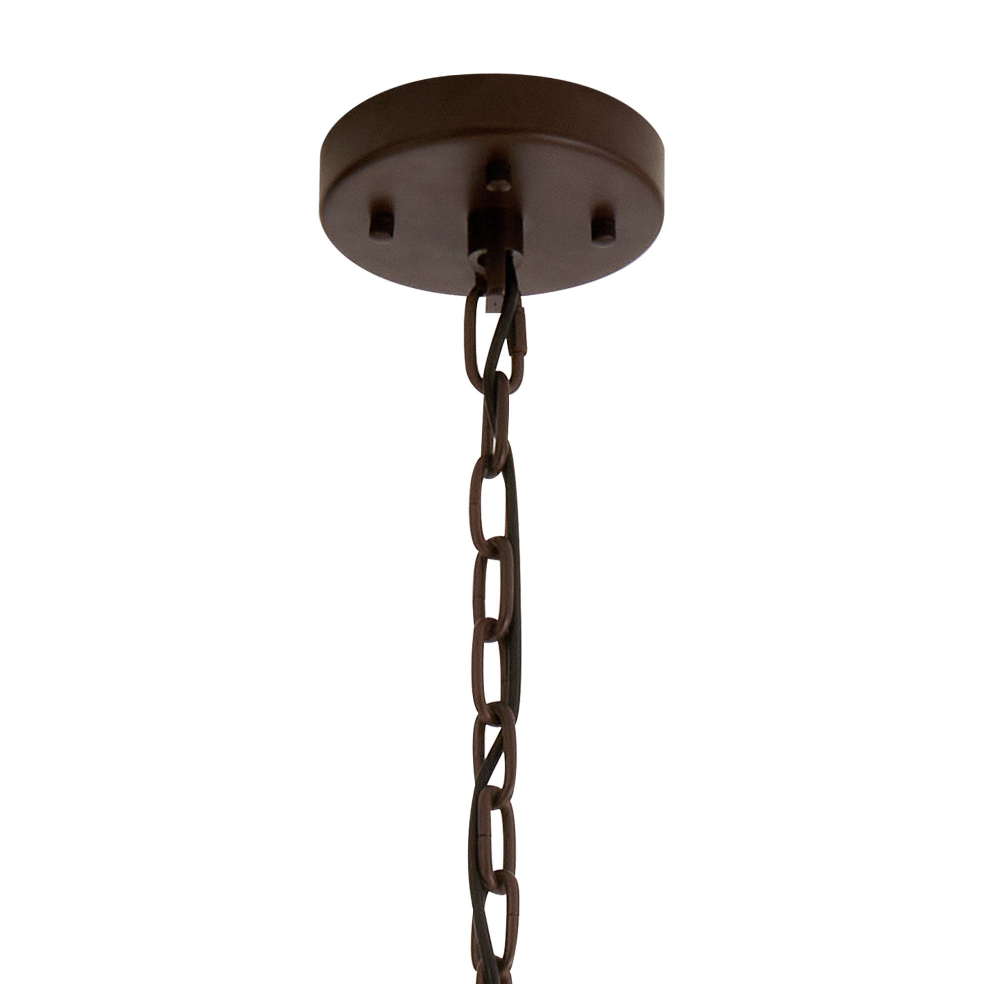 NL87649 Clover 32 Light Oval Pendant Brown Oxide Champagne Gold