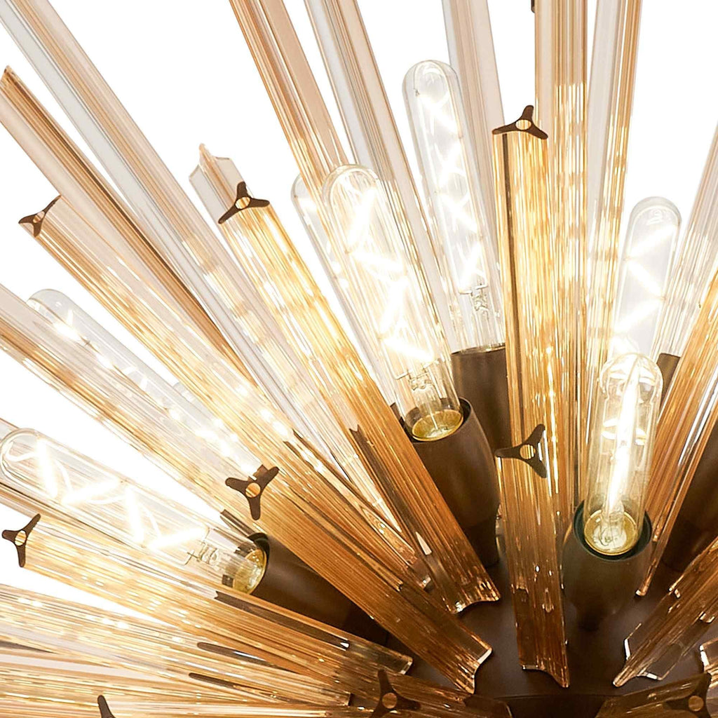 NL87649 Clover 32 Light Oval Pendant Brown Oxide Champagne Gold