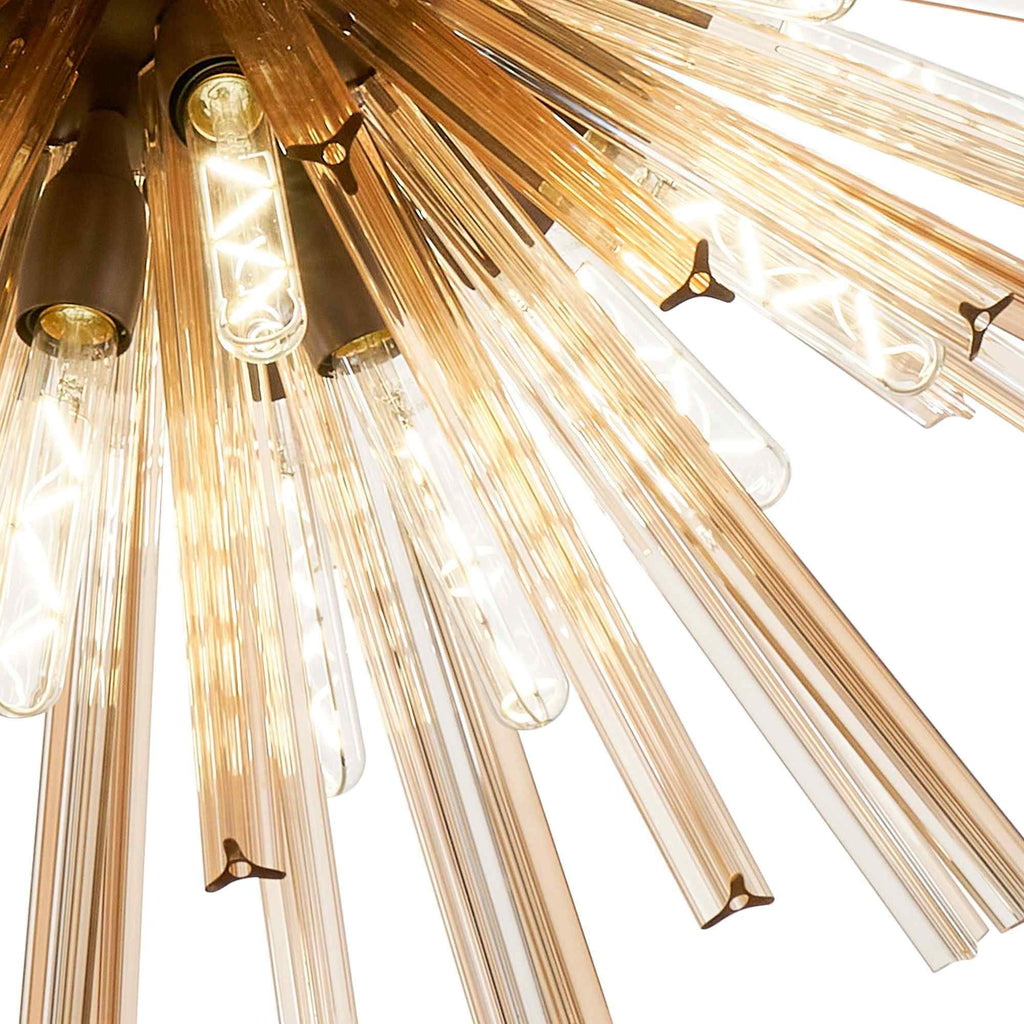NL87649 Clover 32 Light Oval Pendant Brown Oxide Champagne Gold