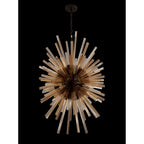 NL87649 Clover 32 Light Oval Pendant Brown Oxide Champagne Gold