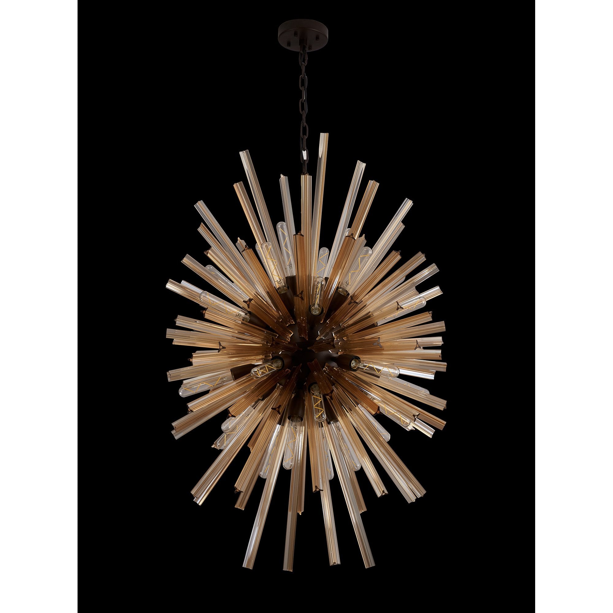NL87649 Clover 32 Light Oval Pendant Brown Oxide Champagne Gold