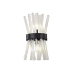 NL88129 Clover 2 Light Wall Light Matt Black Clear