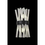 NL88129 Clover 2 Light Wall Light Matt Black Clear