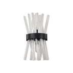 NL88129 Clover 2 Light Wall Light Matt Black Clear
