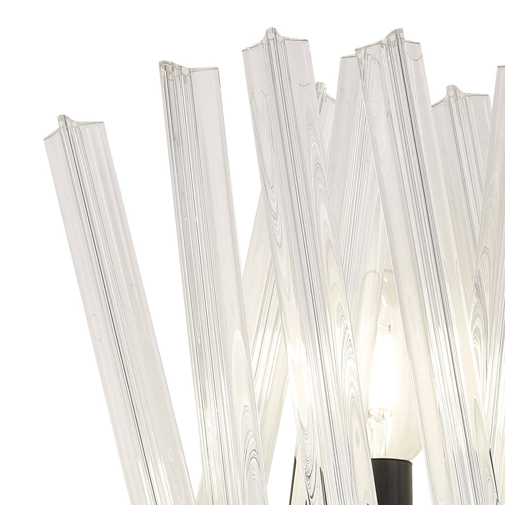 NL88129 Clover 2 Light Wall Light Matt Black Clear