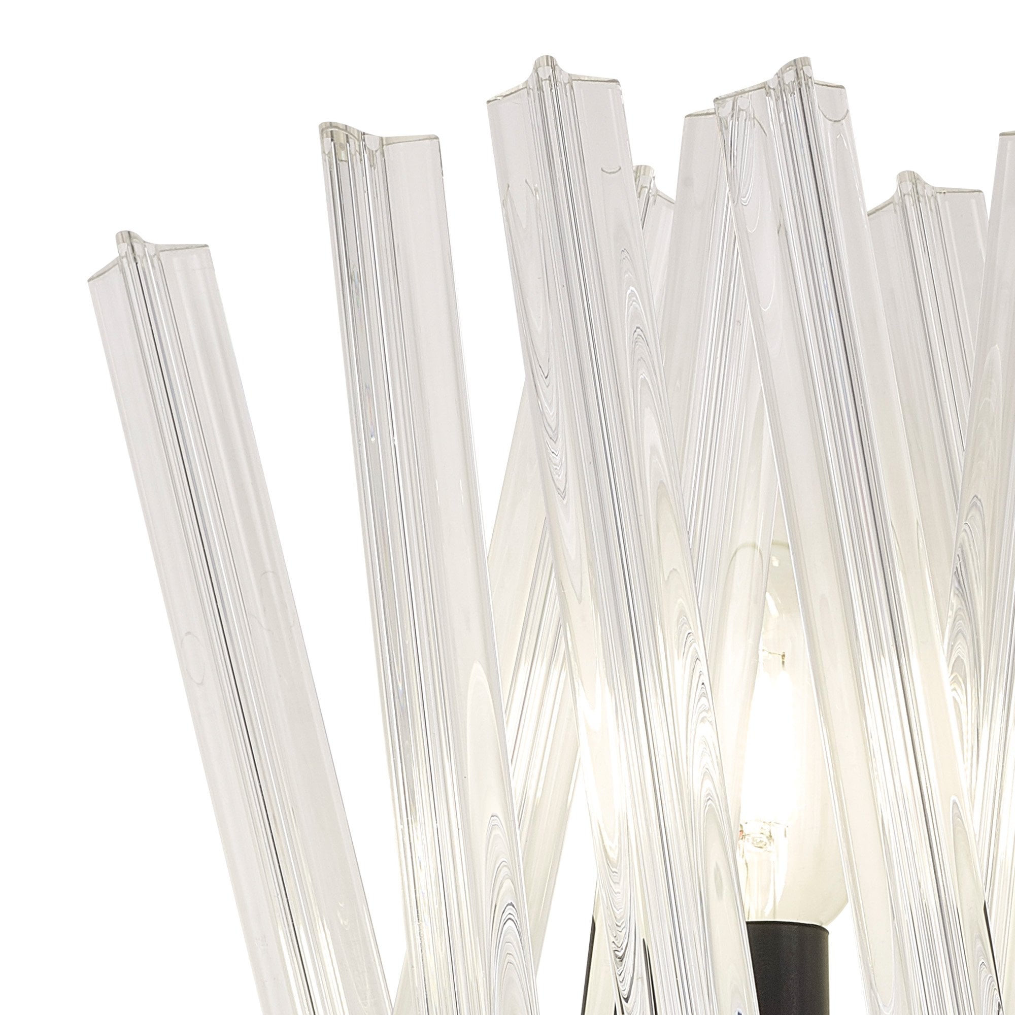 NL88129 Clover 2 Light Wall Light Matt Black Clear