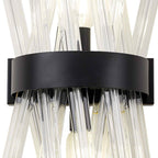 NL88129 Clover 2 Light Wall Light Matt Black Clear