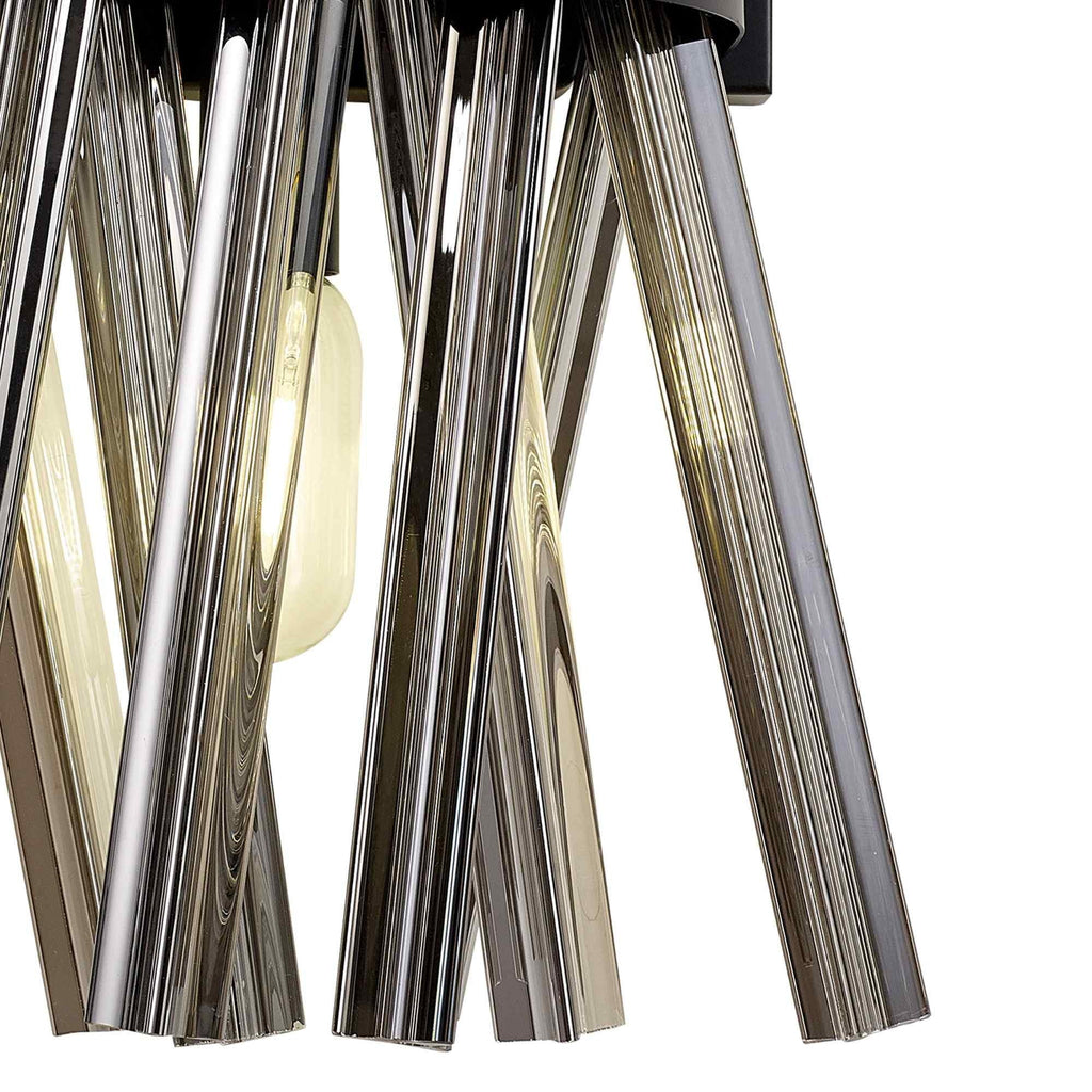 NL88139 Clover 2 Light Wall Light Matt Black Smoked
