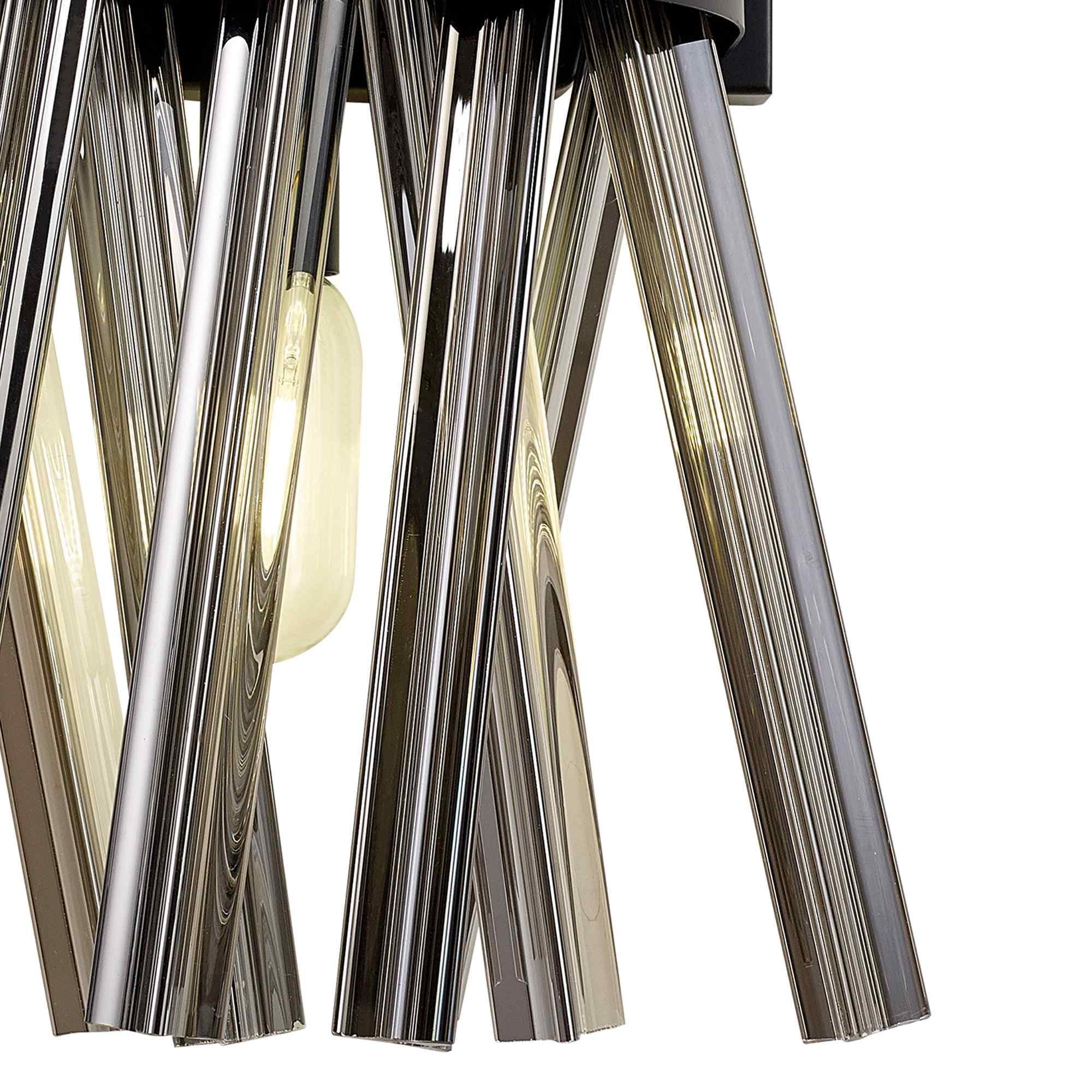 NL88139 Clover 2 Light Wall Light Matt Black Smoked