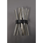 NL88139 Clover 2 Light Wall Light Matt Black Smoked