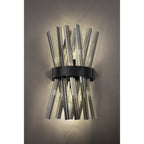 NL88139 Clover 2 Light Wall Light Matt Black Smoked
