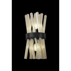 NL88149 Clover 2 Light Wall Light Matt Black Champagne Gold