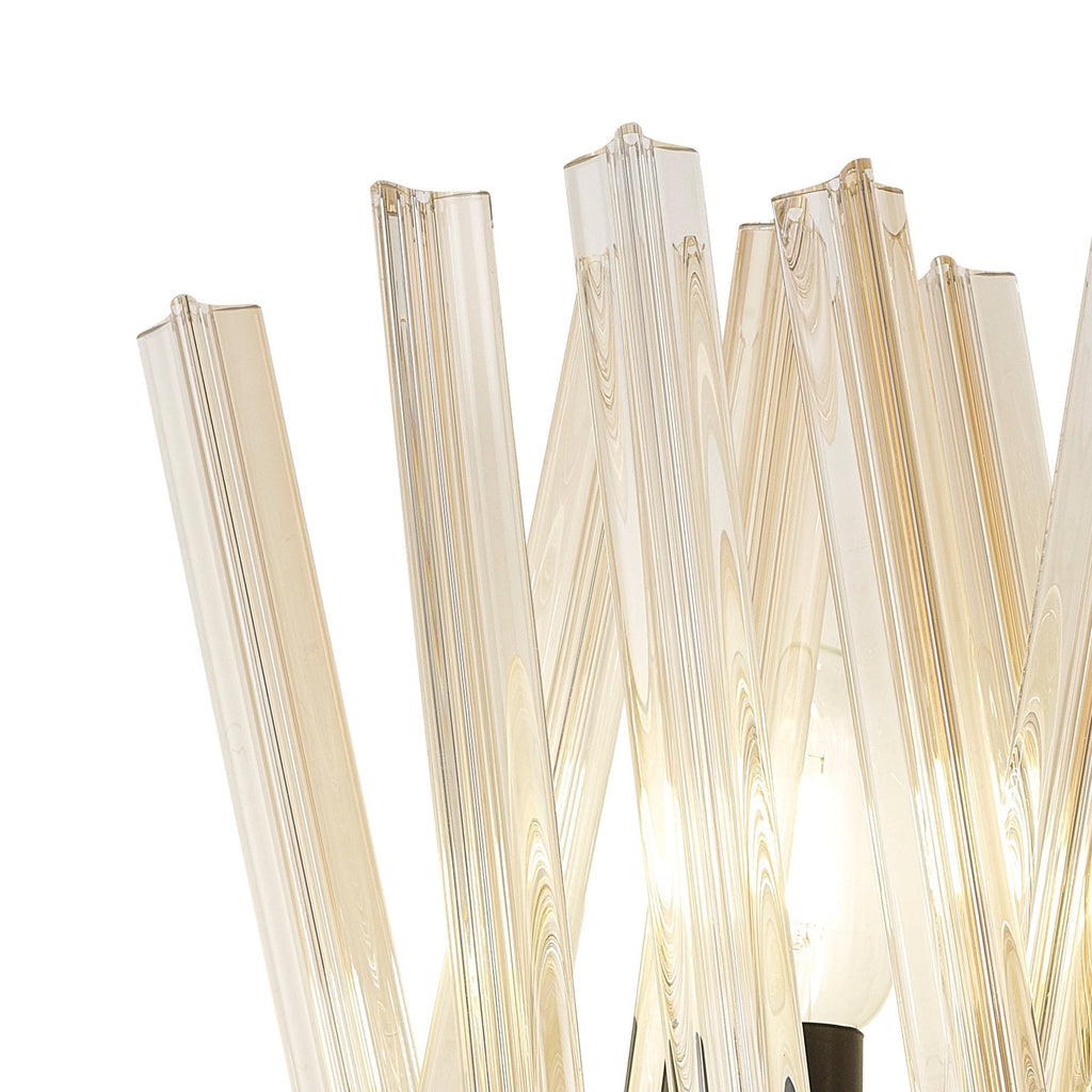 NL88149 Clover 2 Light Wall Light Matt Black Champagne Gold