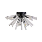 NL88159 Clover 6 Light Ceiling Light Matt Black Clear