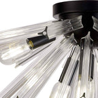 NL88159 Clover 6 Light Ceiling Light Matt Black Clear