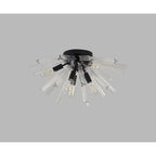 NL88159 Clover 6 Light Ceiling Light Matt Black Clear