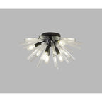 NL88159 Clover 6 Light Ceiling Light Matt Black Clear