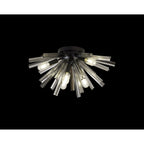 NL88169 Clover 6 Light Ceiling Light Matt Black Smoke