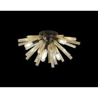 NL88179 Clover 6 Light Ceiling Light Matt Black Champagne Gold