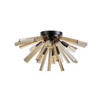 NL88179 Clover 6 Light Ceiling Light Matt Black Champagne Gold