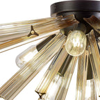 NL88179 Clover 6 Light Ceiling Light Matt Black Champagne Gold
